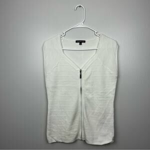 Adrienne Vittadini Womens Medium lightweight Sleeveless Sweater Zip Closure